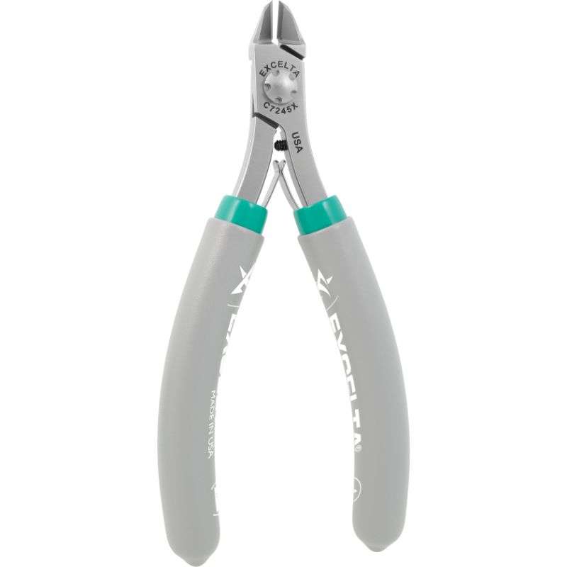 Medium Tapered Head Hard Wires Fine Lazer Flush Cut ESD Standard Cushioned Grips Carbon Steel 4.50" Cutter with Carbide Inserts