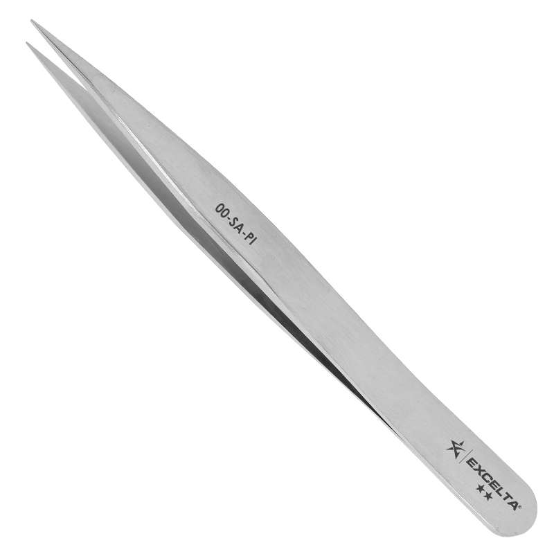 Tweezers, 2-Star, Straight, Medium Point, Anti-Mag. Matte, 4.7" OAL
