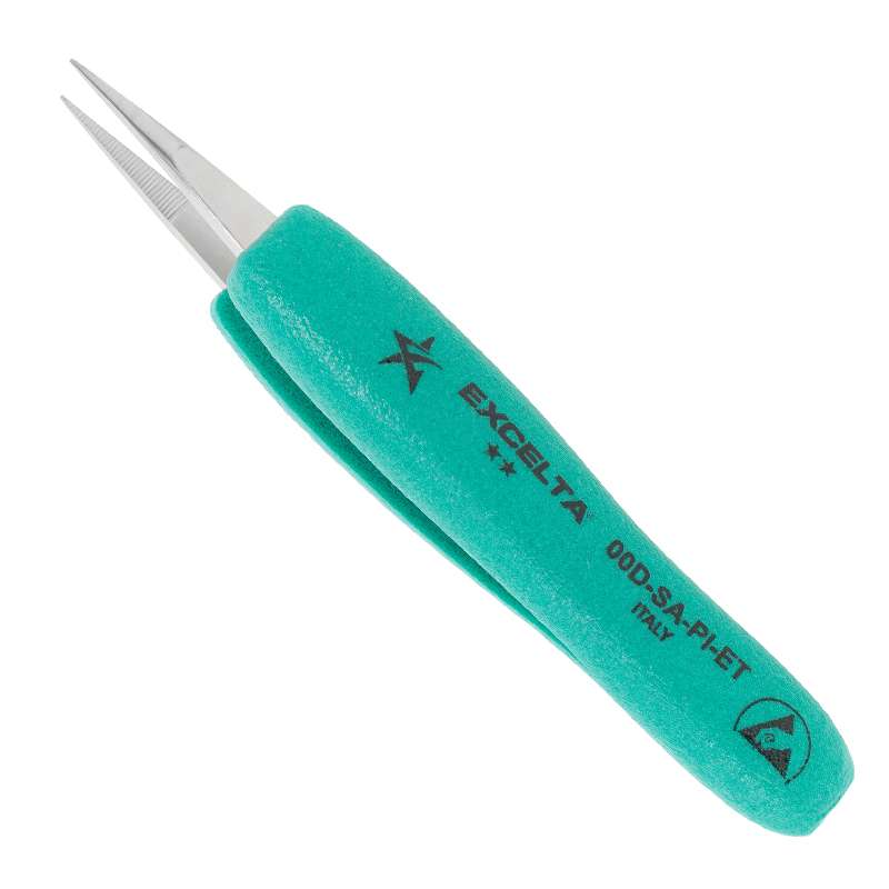 Tweezers, 2-Star, Straight, Strong Medium Pt, Anti-Mag SS Serrated, 5.25"