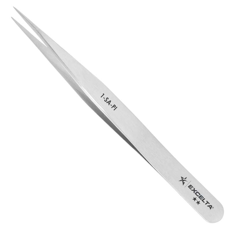 Stainless Steel Anti-magnetic Tweezers with Slender Straight Tips, 2 Star, 4-1/2"
