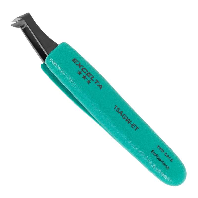 Tweezers, 3-Star, Cutting, 15A-GW Series, Carbon Steel, Ergo, 5" OAL