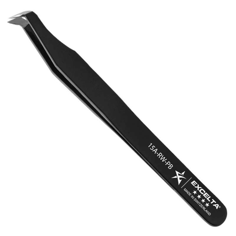 Carbon Steel Cutting Tweezer has a 70 degree angulated head, with flush cutting round tips, and Parallel blades,4.5" long
