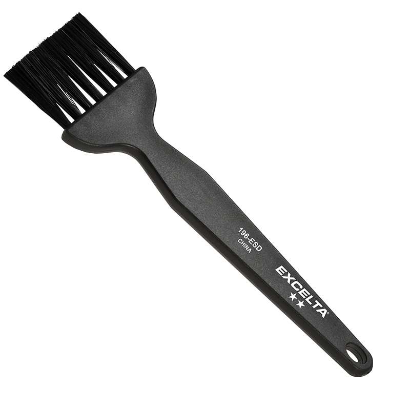 ESD Brush, Anti-Static, Straight, 1.5" x 0.13" Plastic Handle, 5.75" OAL