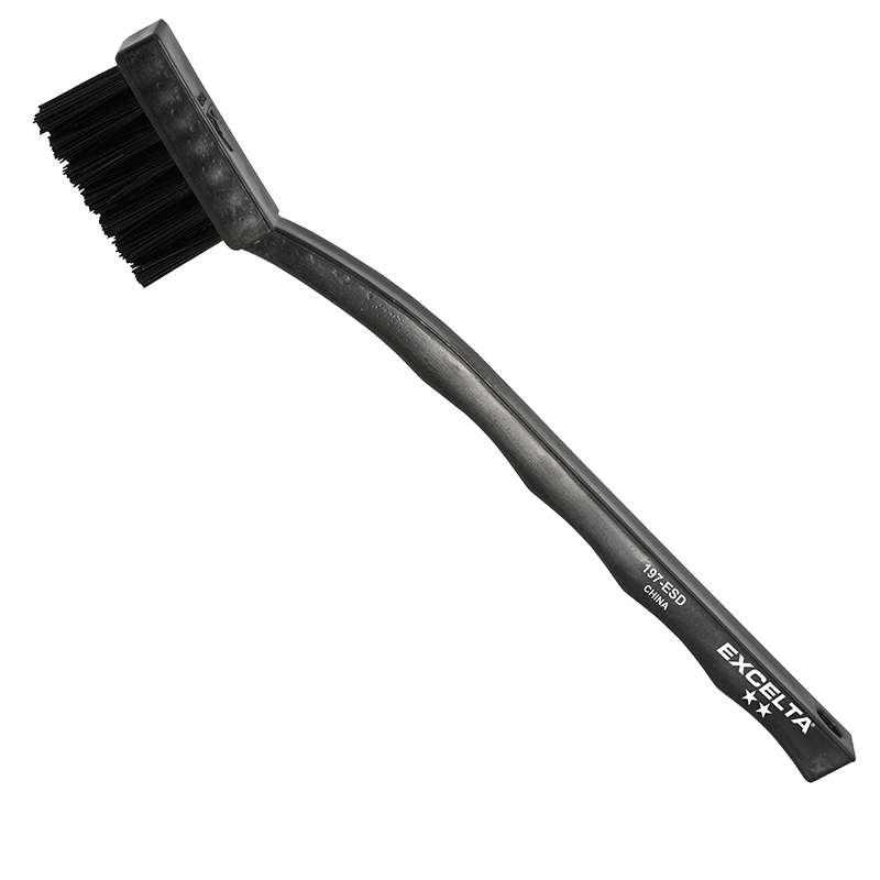 Brushes, Anti-Static ESD-Safe, Straight, 1.25"x0.38", Plastic Handle, 6.75" OAL