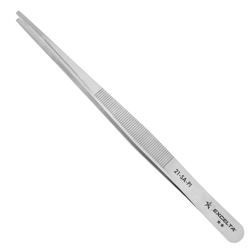 Tweezers, 2-Star, Straight, Strong Point, Anti-Mag. SS, Serrated, 6" OAL