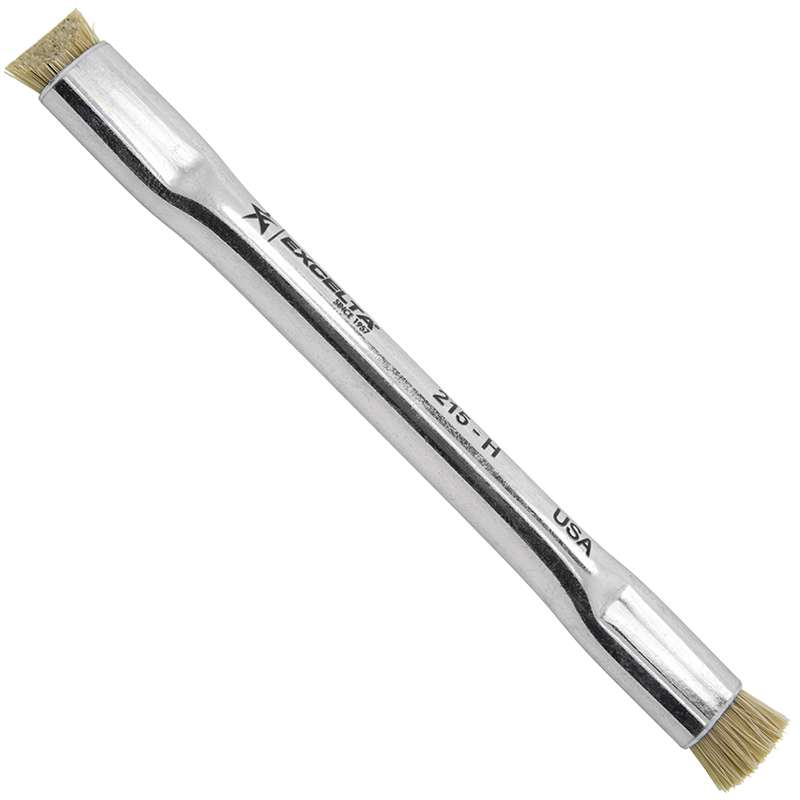 Brushes, Anti-Static, Straight, 0.5"x0.25", SS Hdl, Horse Hair, Double End, 4.5"