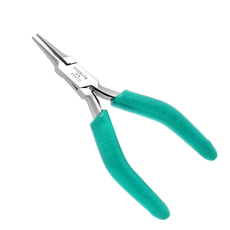 Pliers, Small Needle Nose, Serrated, 0.906" Jaw, 4.75" OAL, Stainless Steel