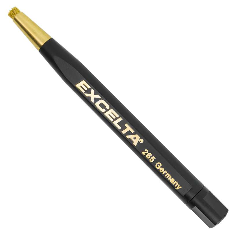 Brushes, Scratch, 0.13" Dia, Plastic Handle, Brass Bristles, 4.75" OAL