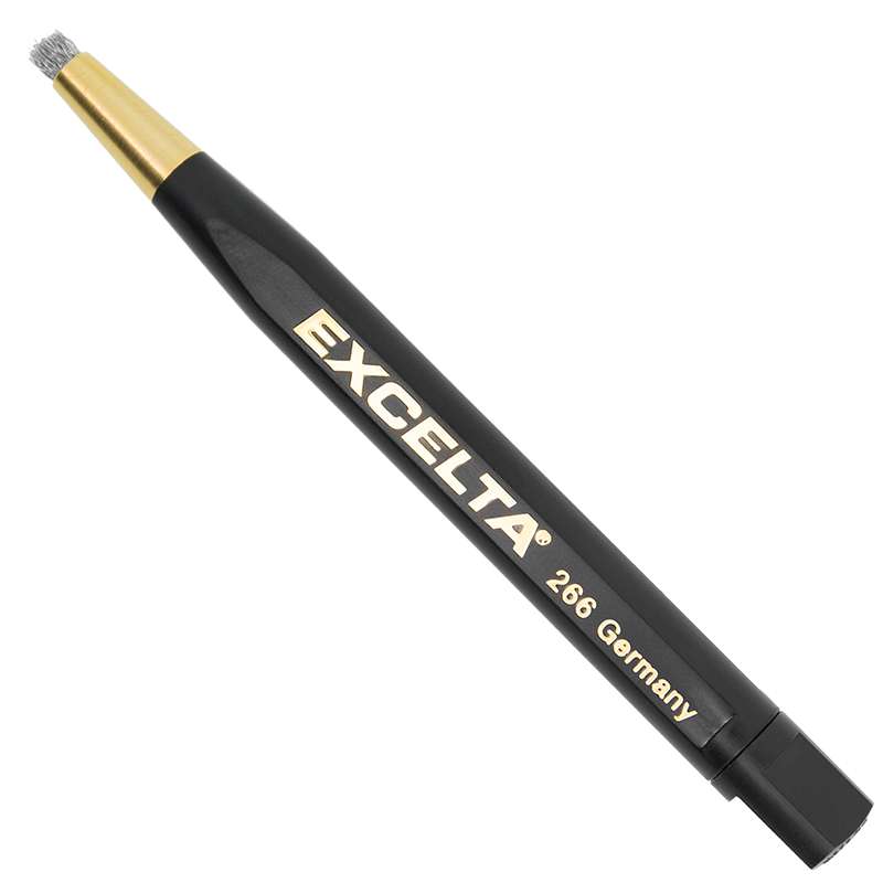 Brushes, Scratch, 0.13" Dia, Plastic Handle, SS Bristles, 4.75" OAL