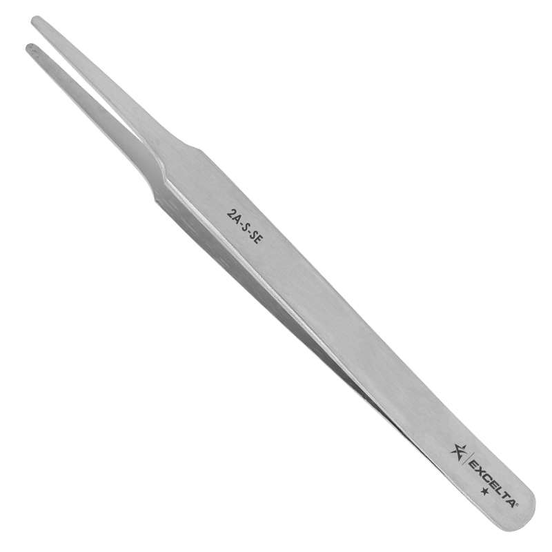 Tweezers, 1-Star, Straight, Tapered Flat Point, SS, 4.75" OAL