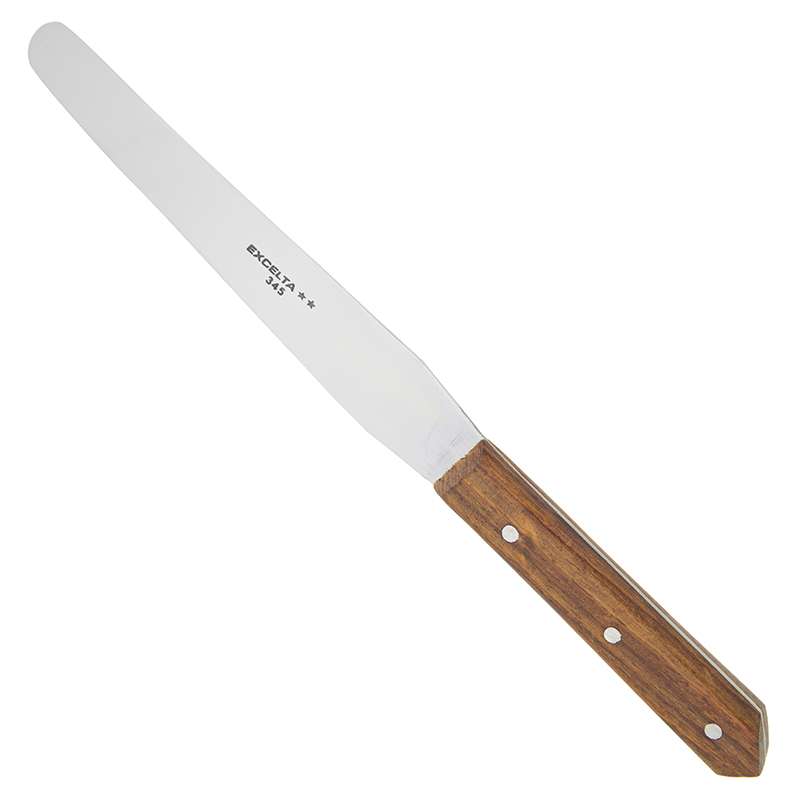 Spatula, Straight, SS, Wooden Handle, 8" OAL