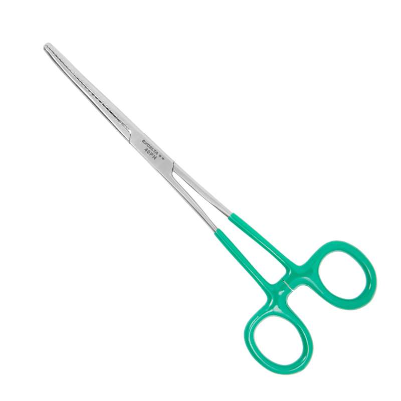 Hemostats, 30 degree Curved, SS, Vinyl-Coated Handle, 8" OAL