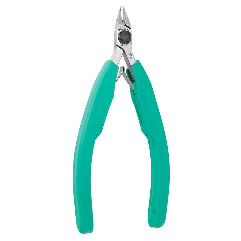 long nose fine tip cutters with teal grip