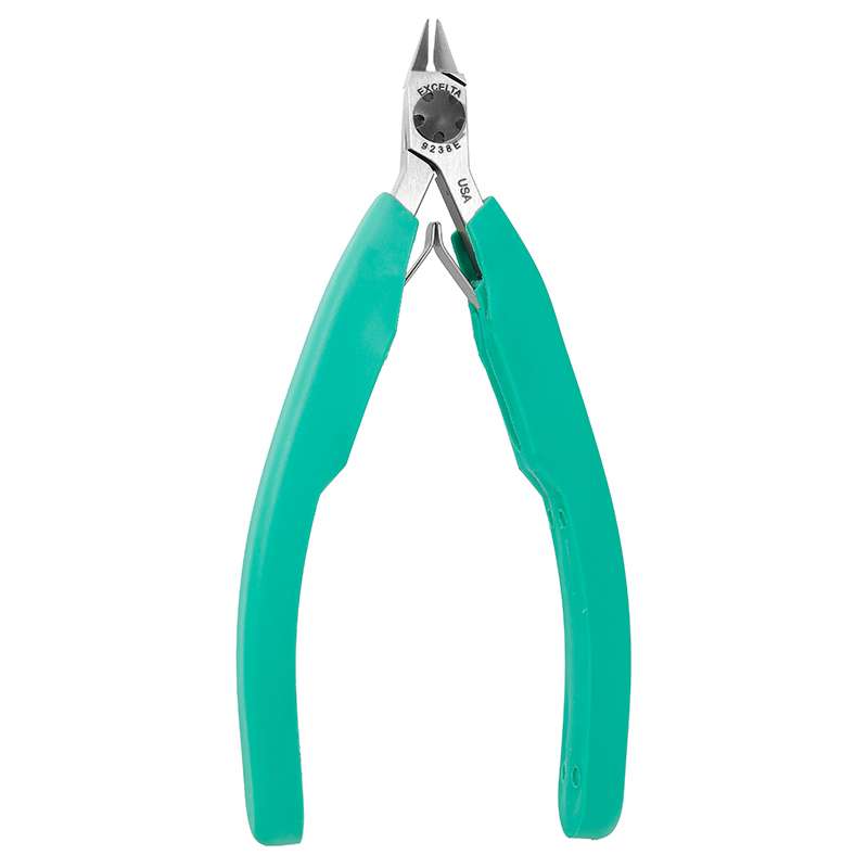 small slim line flush cutter with teal grip
