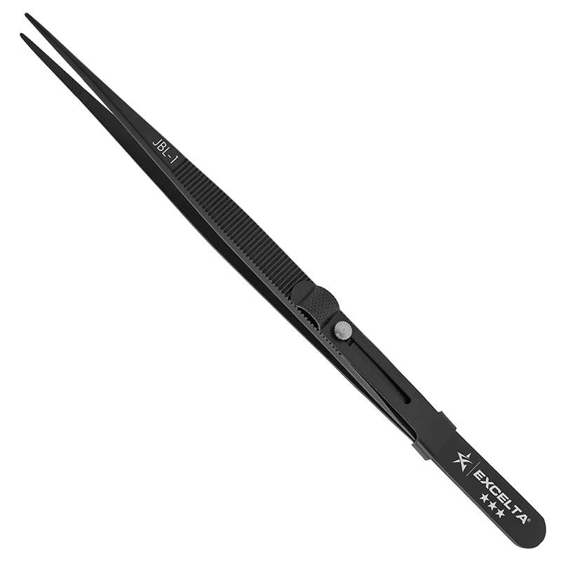 Tweezers/Forceps Gemologist, 0.0355" Tip, SS, Slide Lock, 6.375" OAL