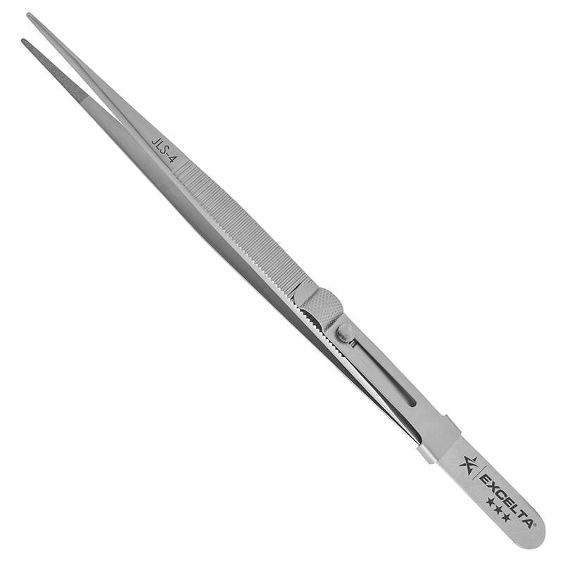 Tweezers/Forceps Gemologist, 0.0475" Tip, SS, Slide Lock, Starlight Coat, 6.375"