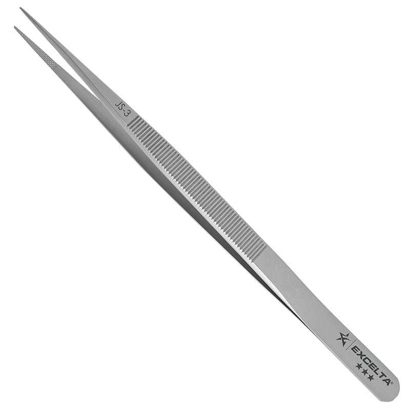 Tweezers/Forceps Gemologist, 0.025" Tip, SS, Straight, Fine, 6.375" OAL