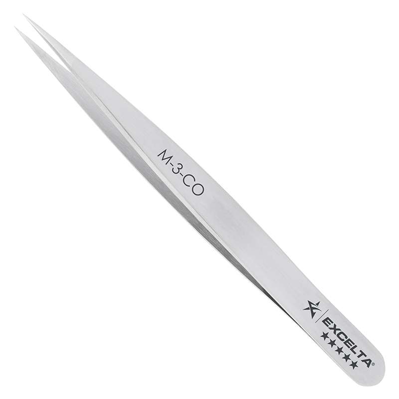 Tweezers, Mini Straight, Very Fine Point, Cobalt, 3.13" OAL