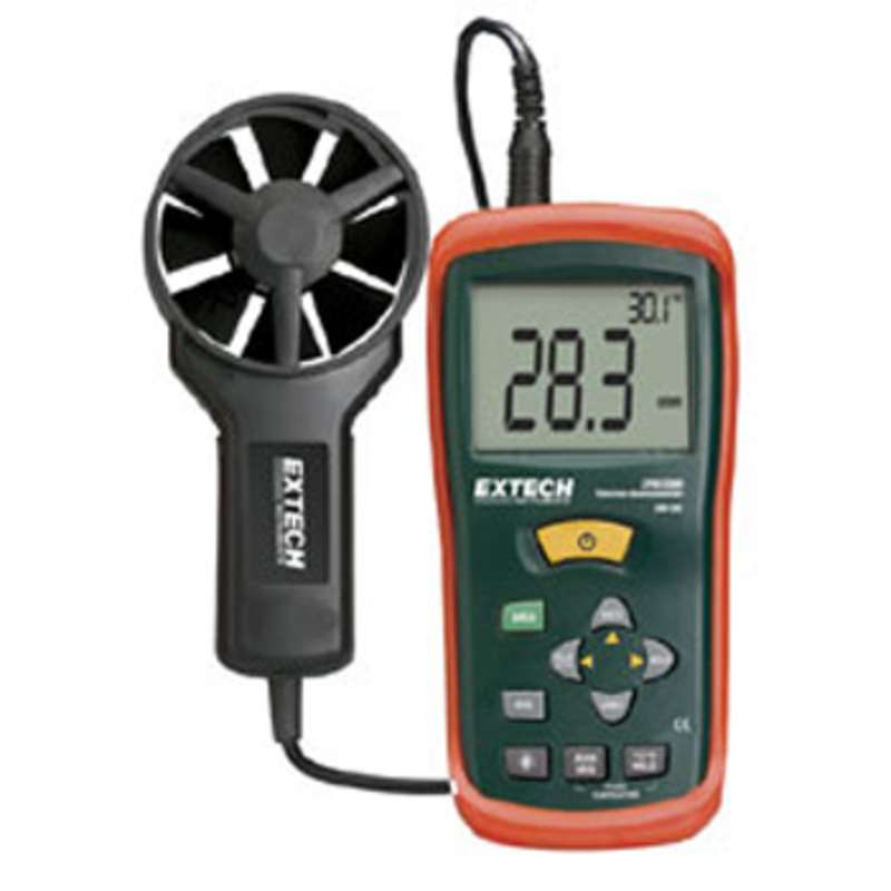 Mini Thermo-Anemometer CFM/CMM, 14 to 140°F Range, 80 to 5906ft/min Wind Range