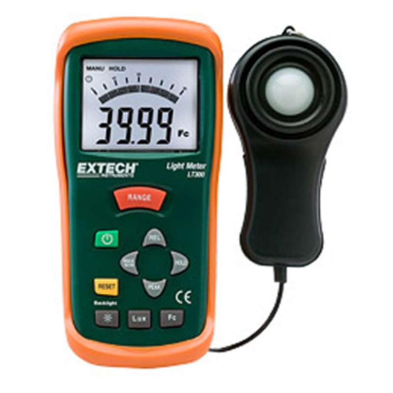 Wide Range Light Meter with Removable Sensor for Up to 200,000 Lux (20,000Fc)