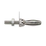 Banana Plug with Snap-In Mount, 1.22" Long, Brass and Beryllium Copper redirect to product page