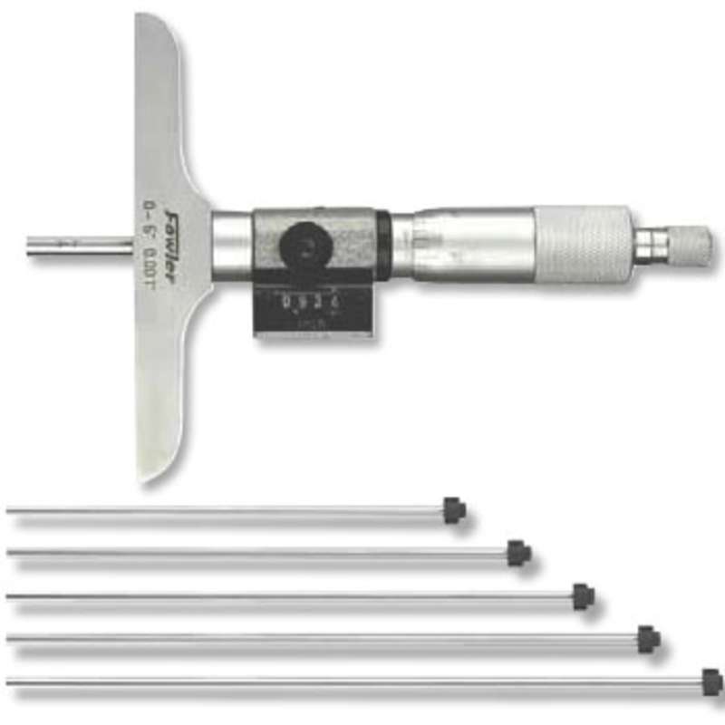 Economy Digit Counter Depth Micrometer with 0-6" Range and 2.5" Base