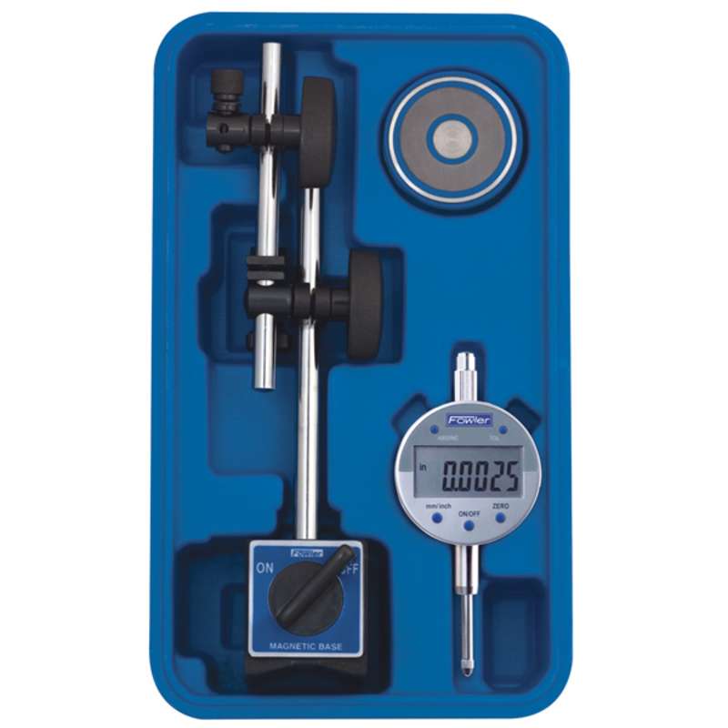 Fine Adjust Mag Base with Indi-X Blue Electronic Indicator Set