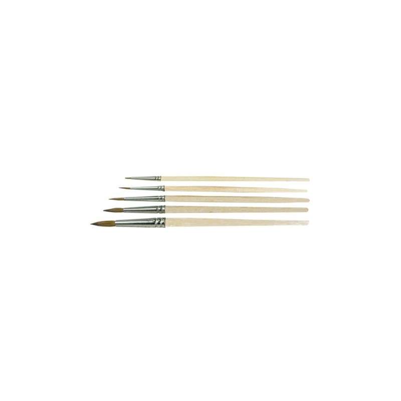 Chemical Resistant Anti-Static Pure Red Sable Round Brushes, Size 8, 7-1/2" x .198", 12/Pack