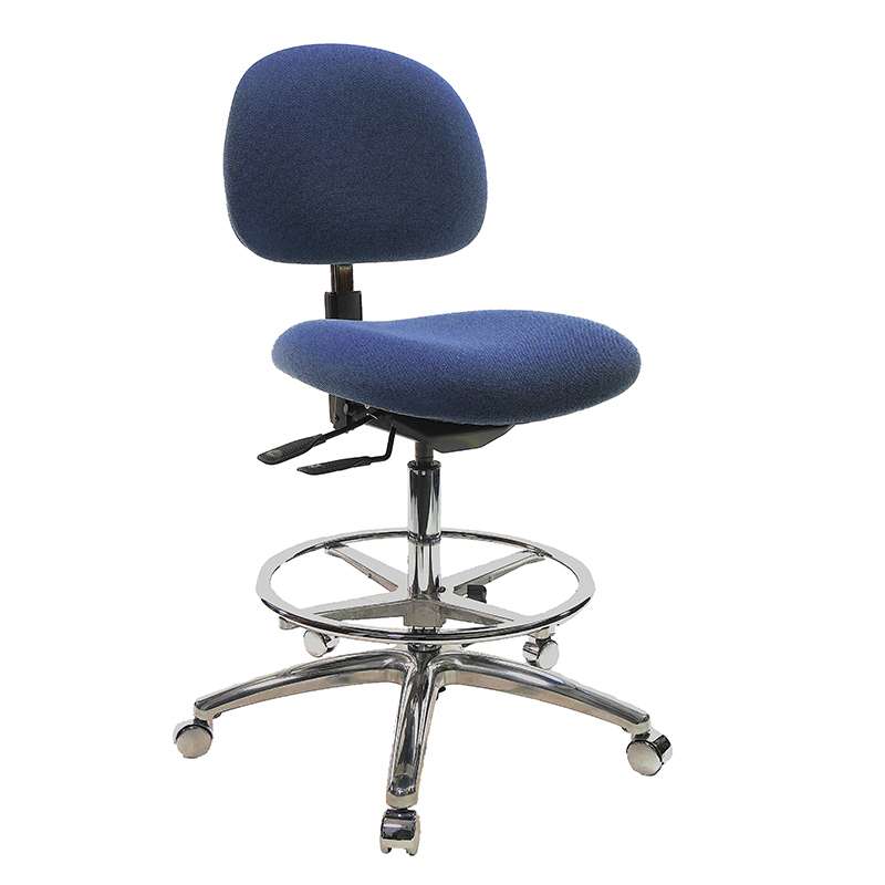 ESD Med Ht Chair, Back Tilt, Ft Ring, Navy Bl