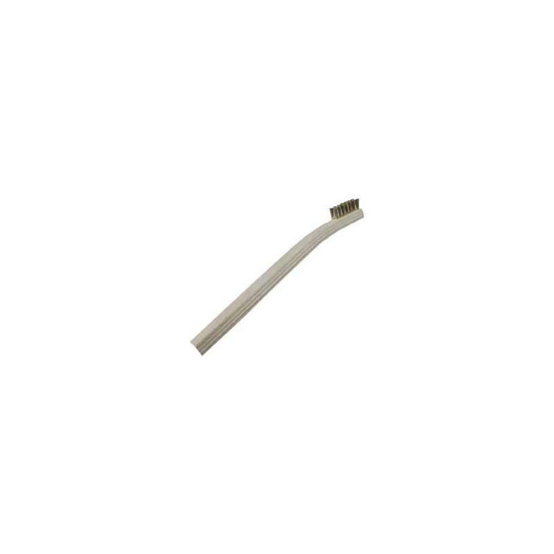 Scratch Brush, Toothbrush, Stainless Steel/Wood, 7/16"