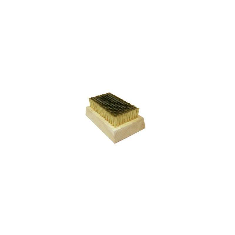 Scrub Brush, Brass/Wood, 4-1/4" x 2-1/2" Block