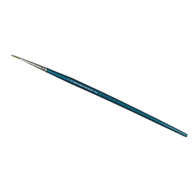 Sable Round Artist Brush, Size 3, 0.098" Diameter, 7-3/8" Overall Length, 12 per Package