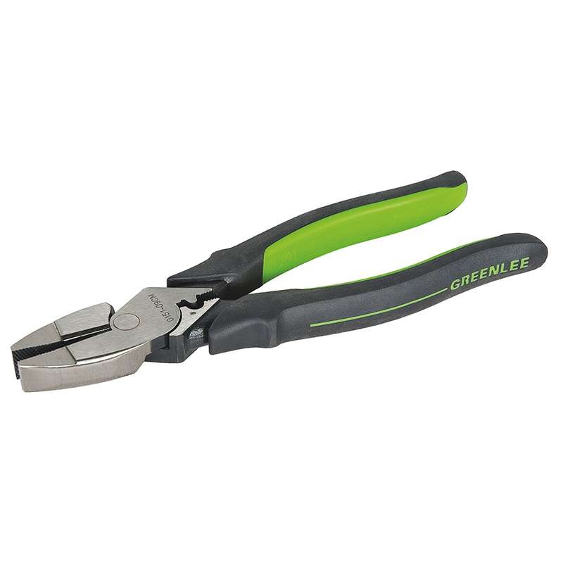 High Leverage Side Cutting Pliers with Serrated Jaws, Crimping Notch and Molded Ergo Grip, 9-1/2" Long