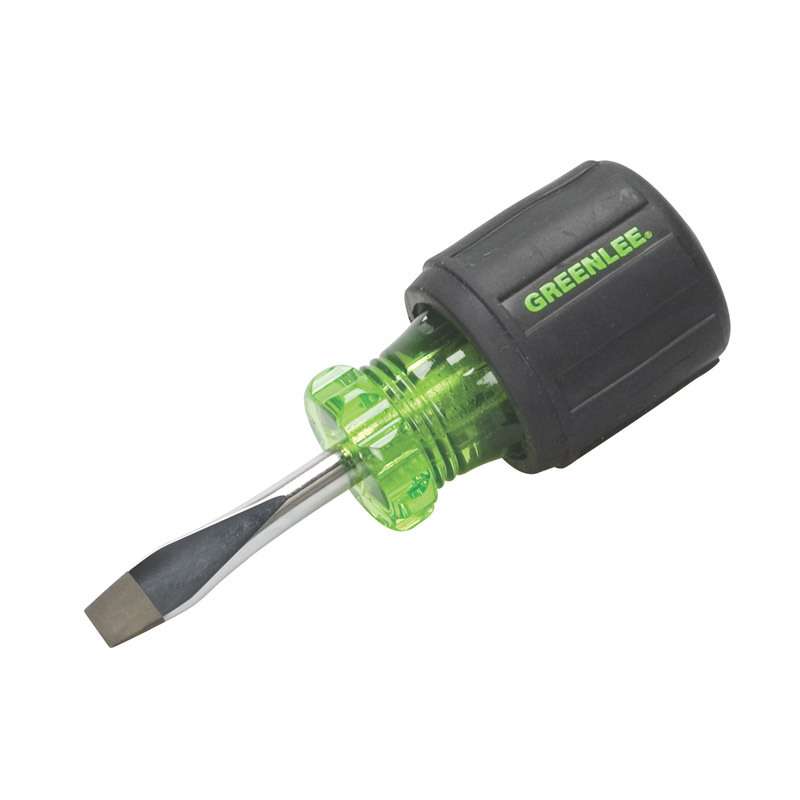 Slotted Tip Stubby Screwdriver with Soft Ergo Grip, 1/4" x 3" Long