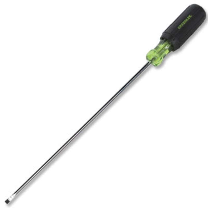 Heavy-Duty Slotted Cabinet Tip Screwdriver with Soft Ergo Grip, 3/16 x 13-3/4"