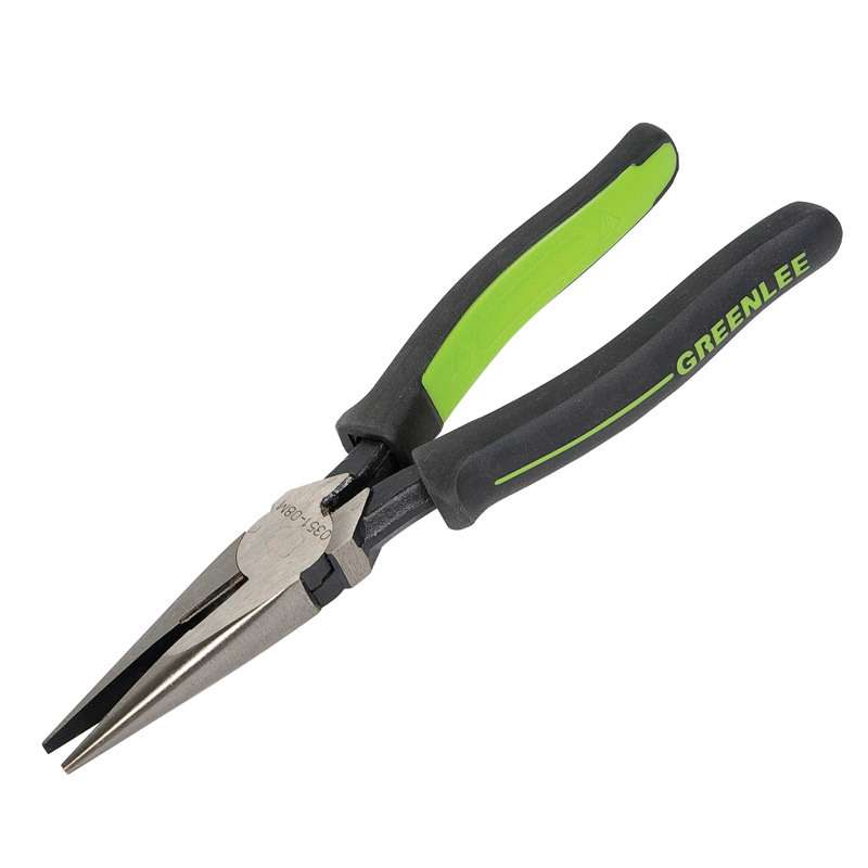 Long Nose Plier with Side Cutter and Molded Ergo Grip, 8-9/16"