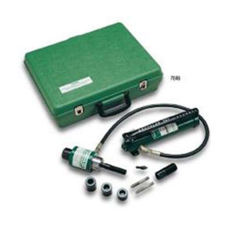 Hydraulic Ram and Hand Pump Driver Kit with Slug-Buster Conduit Punches, Dies, Adapter, Spacers, Kw