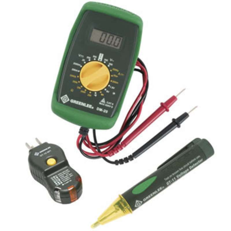 Electrical Test Kit, Includes Multimeter, Polarity Cube with GFCI, and Non-Contact Voltage Detector