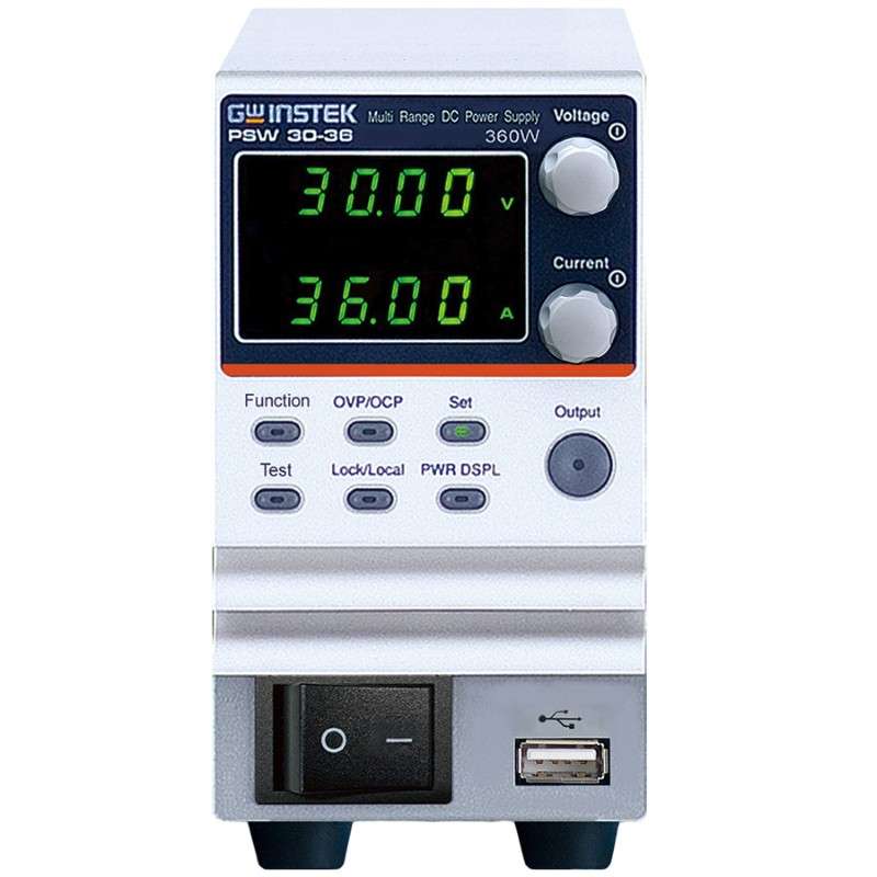 DC Power Supply, Single CH, Multi-Range, Switching, 30V, 36A, 360W, PSW Series