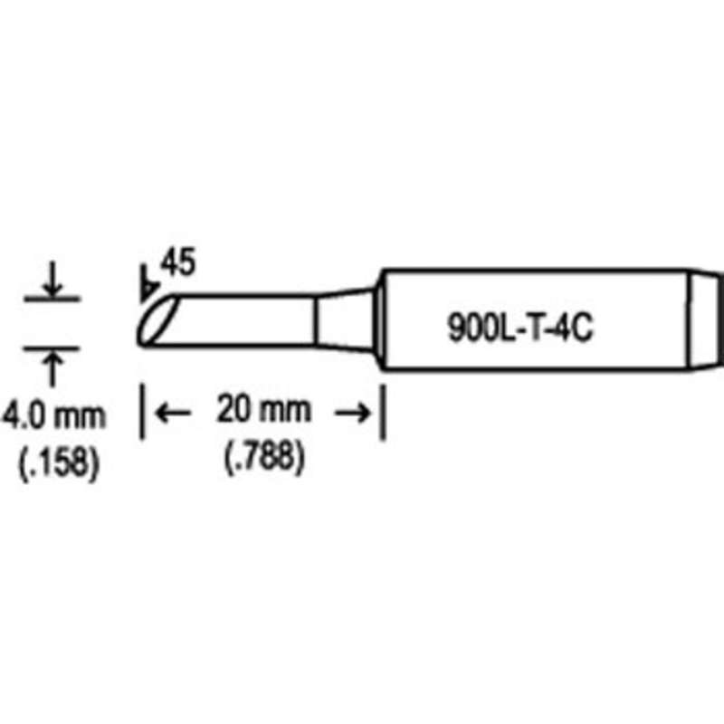 900L Series 45° Beveled Replacement Solder Tip, 4.00mm