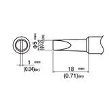 T19 Series Chisel Soldering Tip, 5.0mm, for FX-8805/601 redirect to product page
