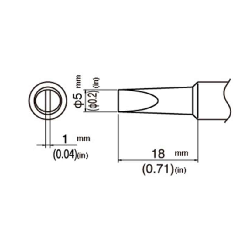 T19 Series Chisel Soldering Tip, 5.0mm, for FX-8805/601
