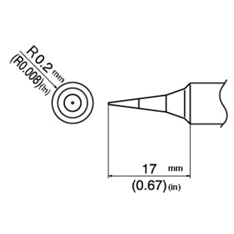 T19 Series Sharp Conical Soldering Tip, 0.2mm, for FX-8805/601