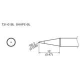 T31 Series Conical Solder Tip, R0.2mm x 12mm, 840° F, for FX1001-51, FX-1001, FX-100 redirect to product page