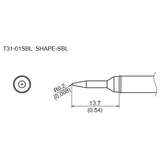 T31 Series Conical Solder Tip, R0.2mm x 13.7mm, 840 Degree F, for FX1001-51, FX-1001, FX-100 redirect to product page