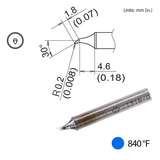 T31B Series Bent Tip for Hakko FX-1001 Handpiece, R0.2mm/30 Degree x 1.8mm x 4.6mm redirect to product page