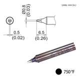T31B Series Chisel Tip for Hakko FX-1001 Handpiece,  0.8mm x 6.5mm redirect to product page