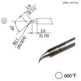 T35 Series Micro Bent Soldering Tip, R0.1mm/40 Degree x 2.9mm x 2.6mm, for FX-1002 redirect to product page