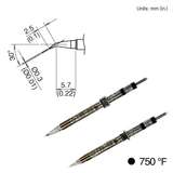 Bent Soldering Tip for Hakko FX-1003, 5.7mm x 0.3mm, 400°C/750°F redirect to product page