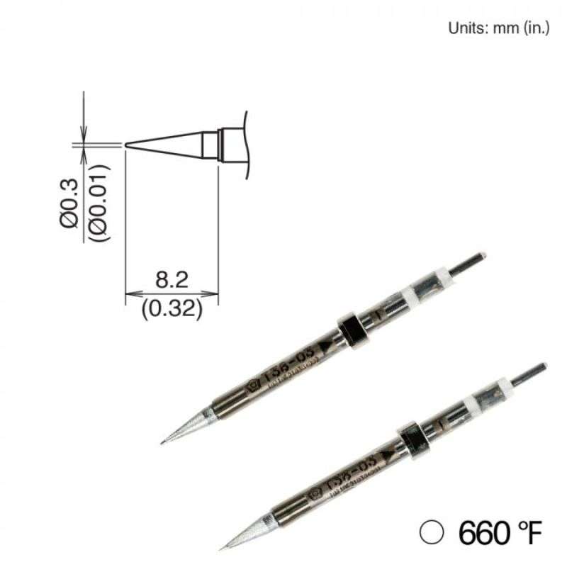 Conical Soldering Tip for Hakko FX-1003, 8.2mm x 0.33mm, 350°C/660°F